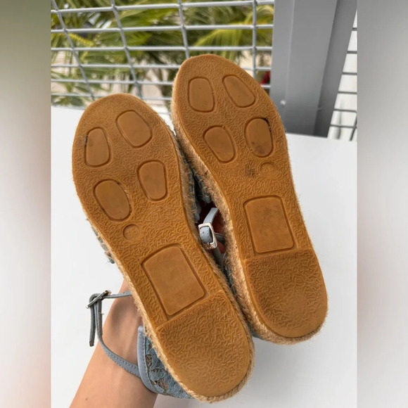 Numero Ventuno Nº 21 Italy Canvas Lace Blue Espadrille Sandals Size 6 - Picture 8 of 9